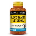MASON NATURAL Glukosamiini & Fish Oil täydennysosa DHA & Omega 3 varten nivelten ja lihasten tuki, 1 kuukausi tarjonta Softgel pillereitä