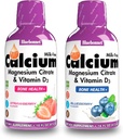 Bluebonnet Nutrition Liquid Calcium Citrate Magnesium Citrate, Vitamin D3-Bundle of Blueberry Flavor och Strawberry Flavor, 2 flaska 16 Fl Oz Varje (32 Fl Oz Total)