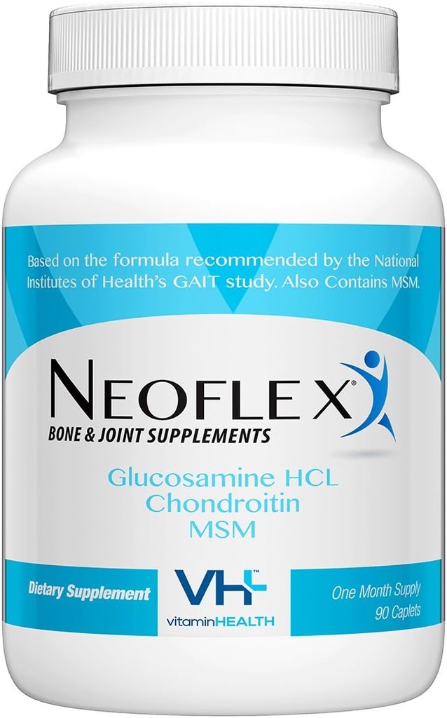 Neoflex Bone & Joint Health Supplement, MSM, Glukosamiini, & Chondroitin Triple Strength Formula,90 Kapselit