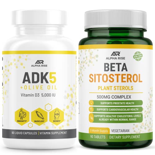 ADK 5 vitamiini täydentää + Beta Sitosterole - Natural Plant Sterolit