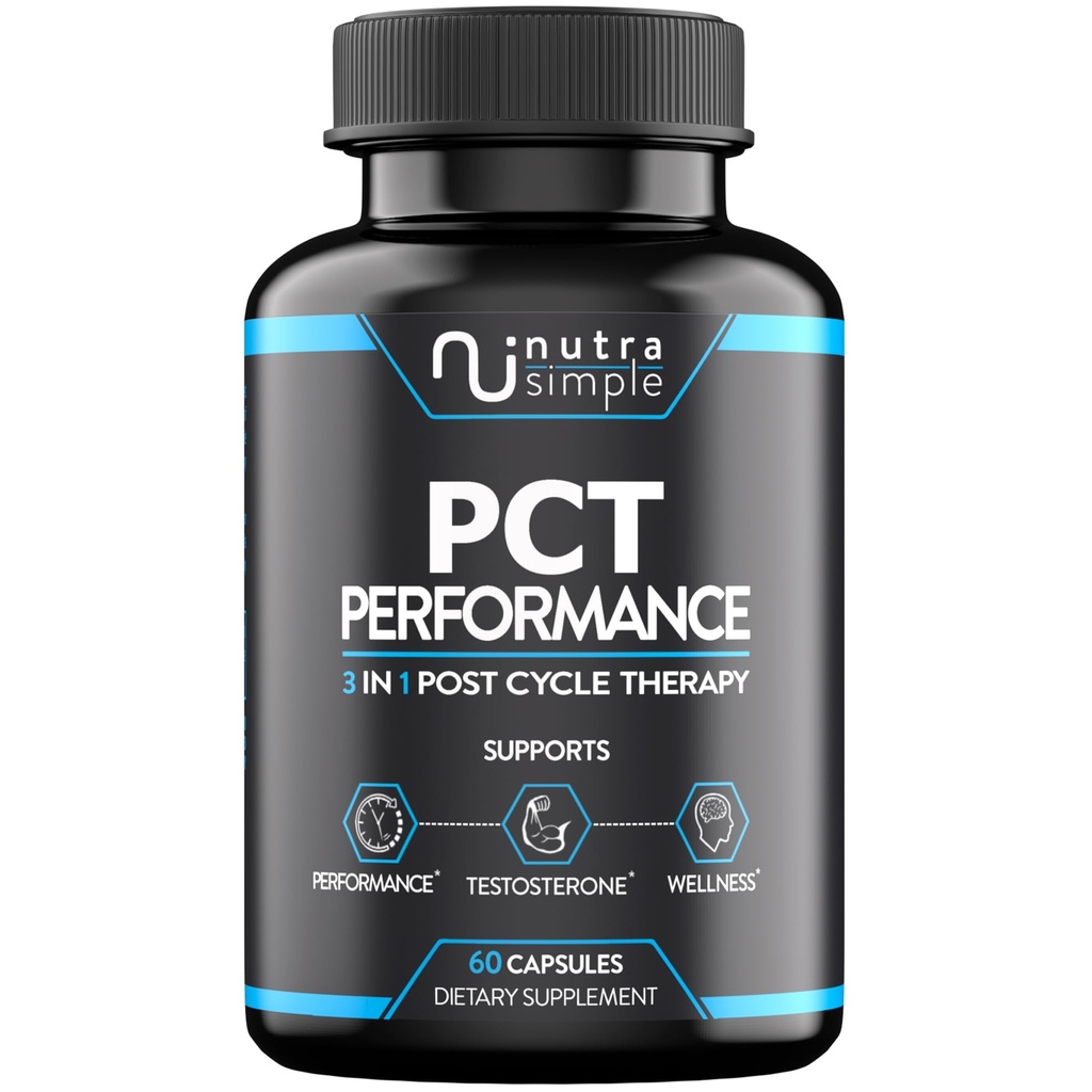 PCT Supplement för män, 3-i-1 Post Cycle Support & Natural Booster med östrogen Blocker, Liver Support Formel, Made in USA, med Fenugreek, Chrysin, Tongkat Ali, Milk Thistle - 60 kapslar