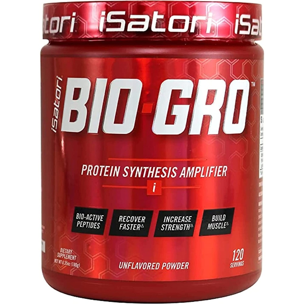 iSatori BIO-GRO proteiini synteesi vahvistin, lihasten Recovery & Growth, parannettu Stimulant Free Pre-Workout & Colostrum täydentää Bio-Active Peptides- makuamaton (120 Servings)
