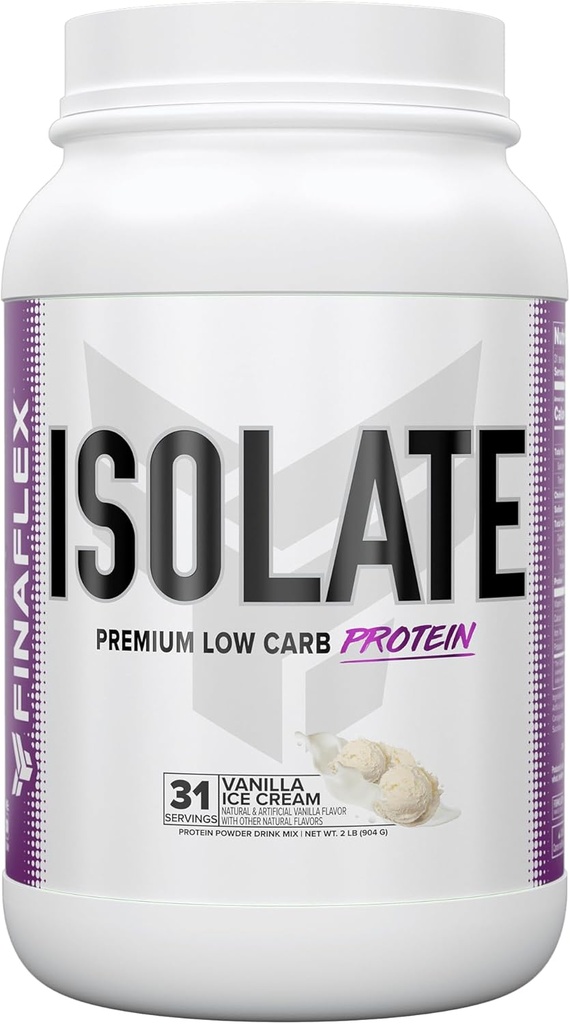 FINAFLEX Isolaatti, Vanilla Ice Cream - 2 lb - 25 gramman Iso Protein per Serving - Milkshake-Like Maku - Zero Sugar, Nolla rasvaa ja Gluteenitonta - 31 tarjoilua
