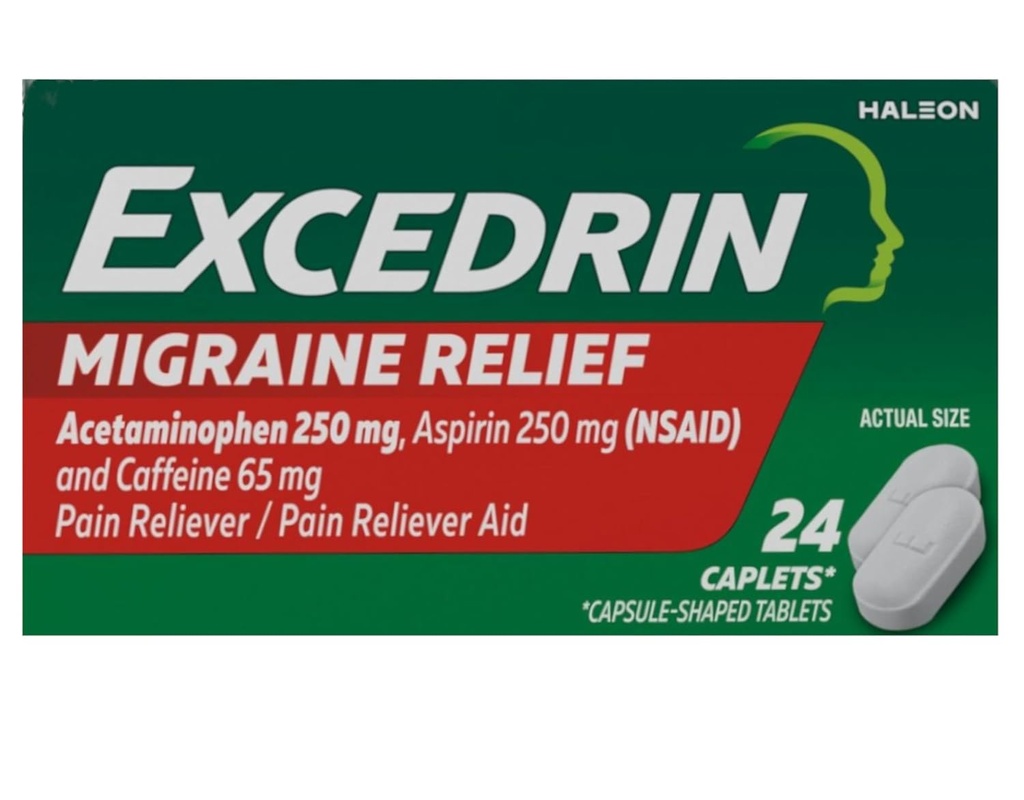 Excedrin Migreeni Pain Reliever Caplets 24 ea