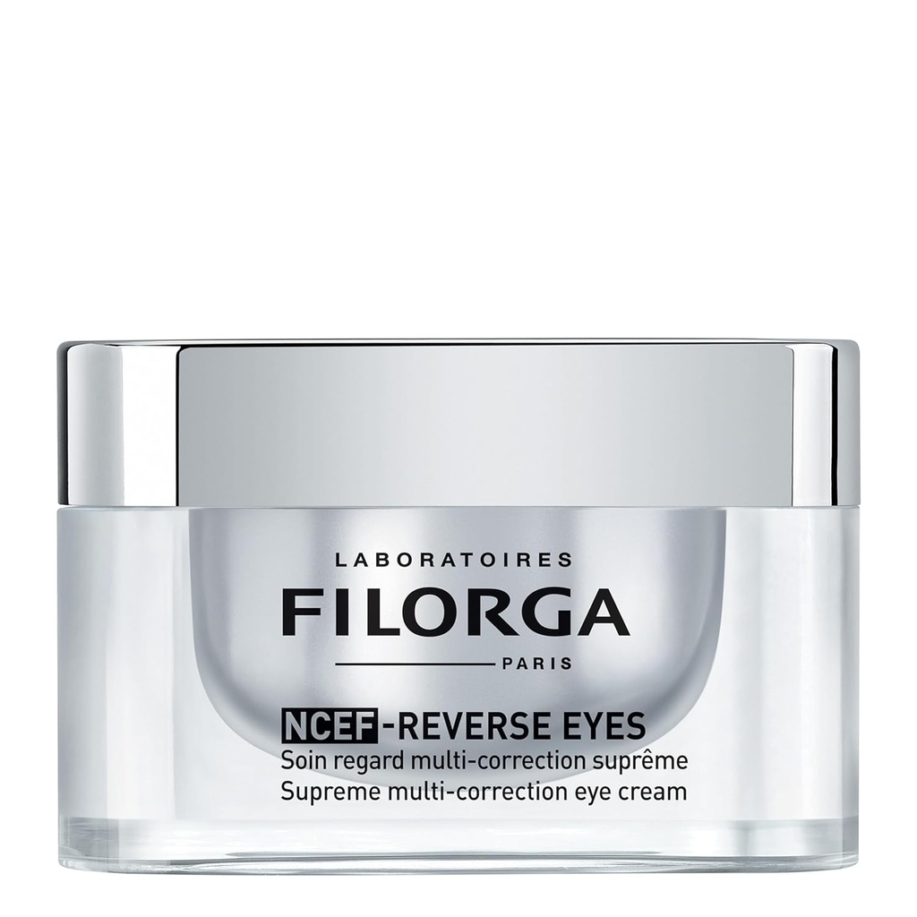 Filorga NCEF-Reverse Eyes Multi-Korrection Anti ikääntyvä silmävoide, hyaluronihappo, kollageeni, ja C-vitamiini vähentää ryppyjä, tummat ympyrät, ja Puffiness ja Boost Eye Moisturising, 0,5 fl. oz.