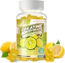 Kreatiini Monohydraatti Gummies Complex miesten ja naisten - Advanced Formula W/L-Tauriini + B12-vitamiini, sokeriton purutabletti,90 sitruuna Gummies