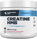Läpinäkyvä Labs Creatiini HMB - Creatiini Monohydraatti Powder HMB lihasten kasvua, lisääntynyt vahvuus, parannettu energian tuotanto ja parannettu urheilullinen suorituskyky - 30 tarjoilut, mansikka sitruunamehu