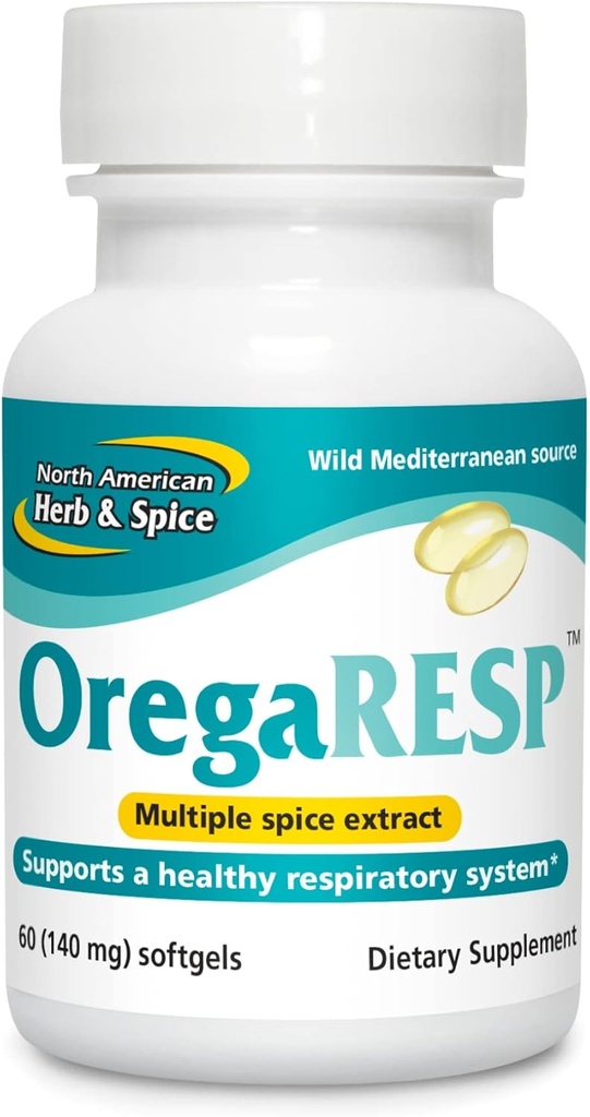 POHJOIS- AMERICAN HERB & SPICE OregaResp P73- 60 Softgels - Tukee Immuuni- ja hengityselinten terveyttä - Useita Spice Oil Complex Oreganol P73 Oregano Oil - ei-GMO - 30 tarjoilua