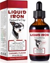 Liquid Iron Drops koirille, nestemäinen rauta täydentää koirille tukee anemiaa, edistää veren terveyttä, parantaa alhainen Enery tasot ja letargia - Letargia tarvikkeet koira vitamiinit - 60 ml/karamelli Flavor
