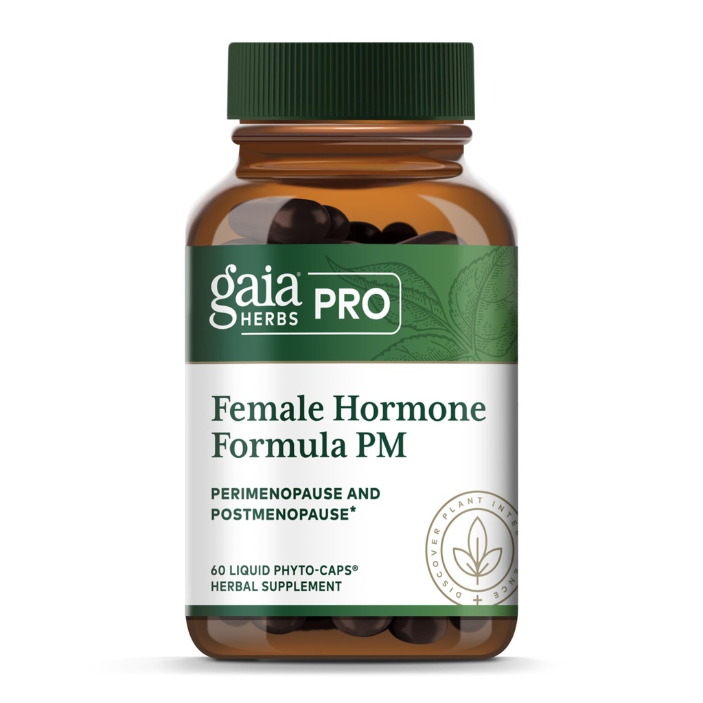 Gaia Yrtit Pro Naisten Hormoni Formula PM - naisten terveys täydentää vaihdevuodet & uni tuki - Black Cohosh & St. John's Wort - Vegaani, soijaton & Gluteeniton - 60 Liquid Phyto-Caps (30 tarjoilua)