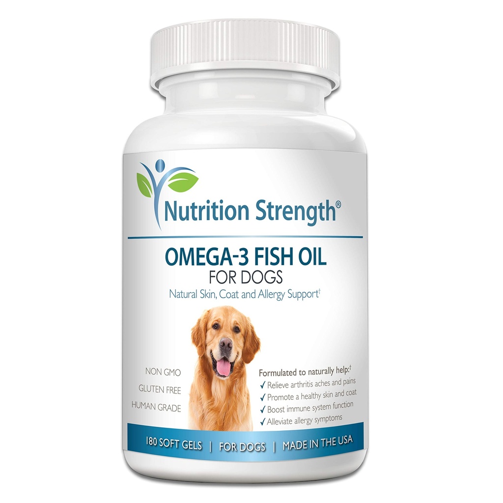 Omega 3 Fish Oil Pehmeät geelit koirille EPA & DHA rasvahapot sydämen, ihon, turkin ja allergian tuki, hip & niveltulehdus koira täydentää, 180 pehmeät geelit