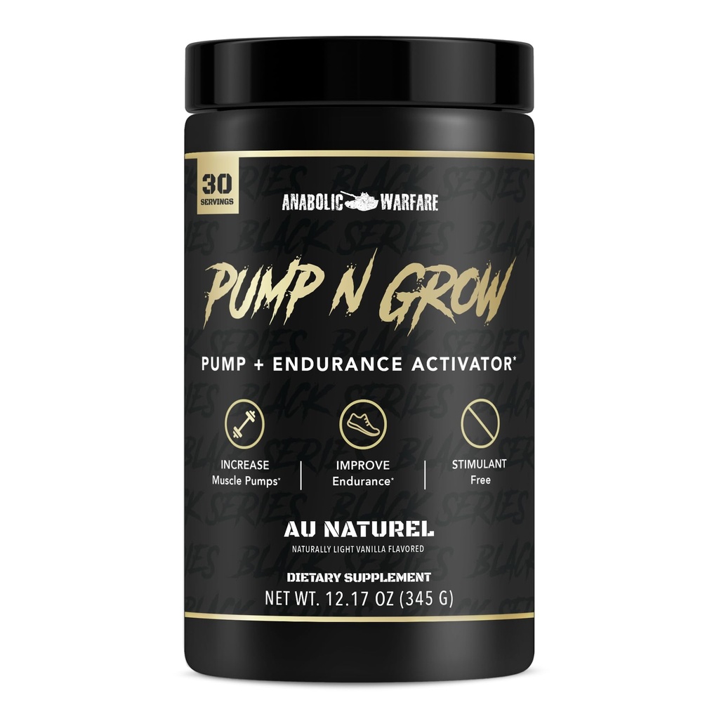 Anaboliset Warfare Pump-N-Grow Muscle Pumpu täydentää Kofeiinitonta Pre Treenata L-Citrulline, L-arginiini, Beta-Alanine (Au Naturel 30 Servings)