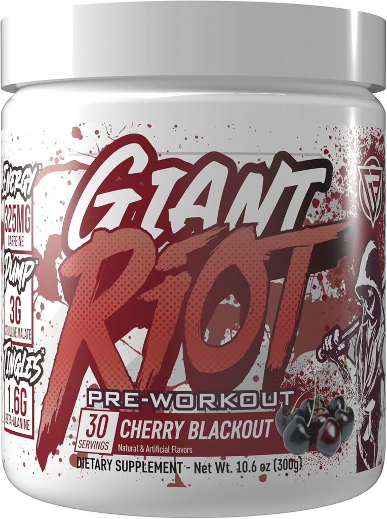 Giant Riot Pre-Workout Powder (30 tarjoilua, kirsikkapimennys)
