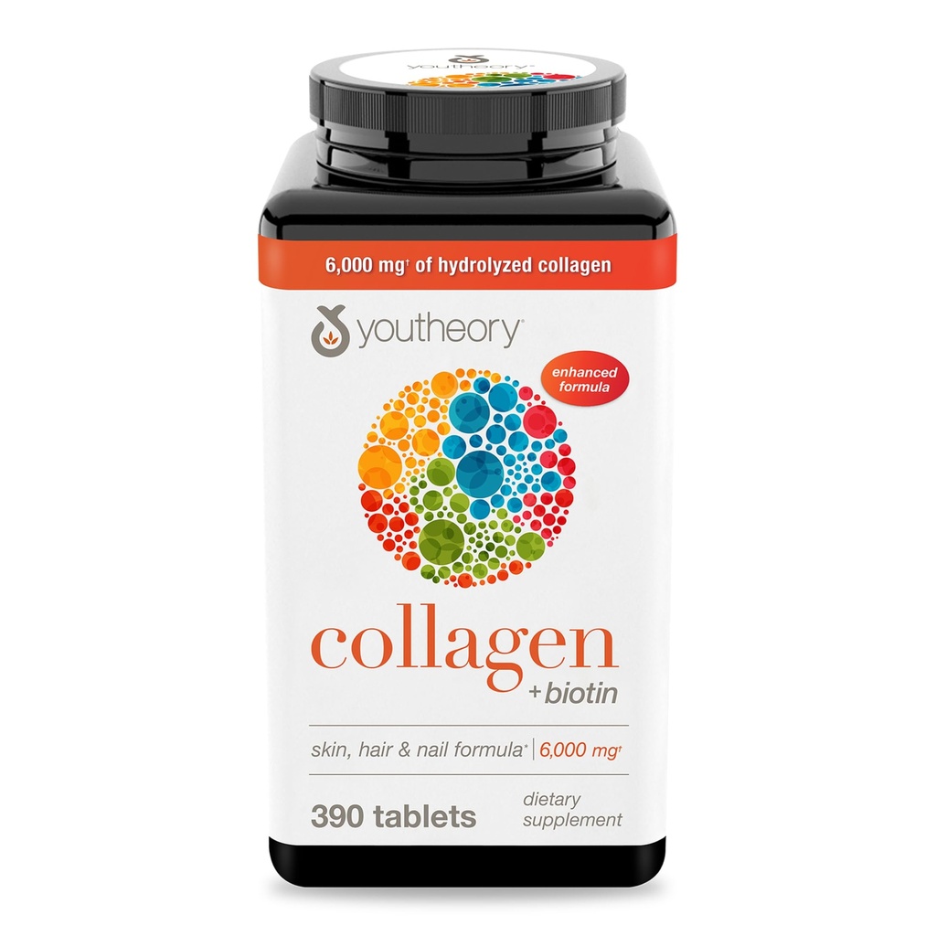 Youtheory Collagen Advanced Formula Biotin, 390 Luku (Pack of 1)