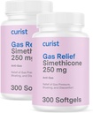 Curist Gas Relief Simethicone 2 Pack - 250 mg Softgels (600 greve) Digestive Relief, Bloating Relief & Anti Flatulence Gas Pills for Adults hjälper Gas och Bloating Relief (600 Softgels)