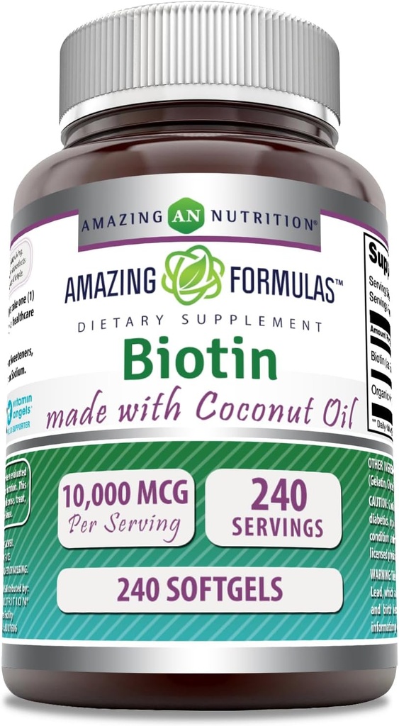 Hämmästyttävä Formula Biotin Extra Virgin Organic Coconut Oil Supplement 