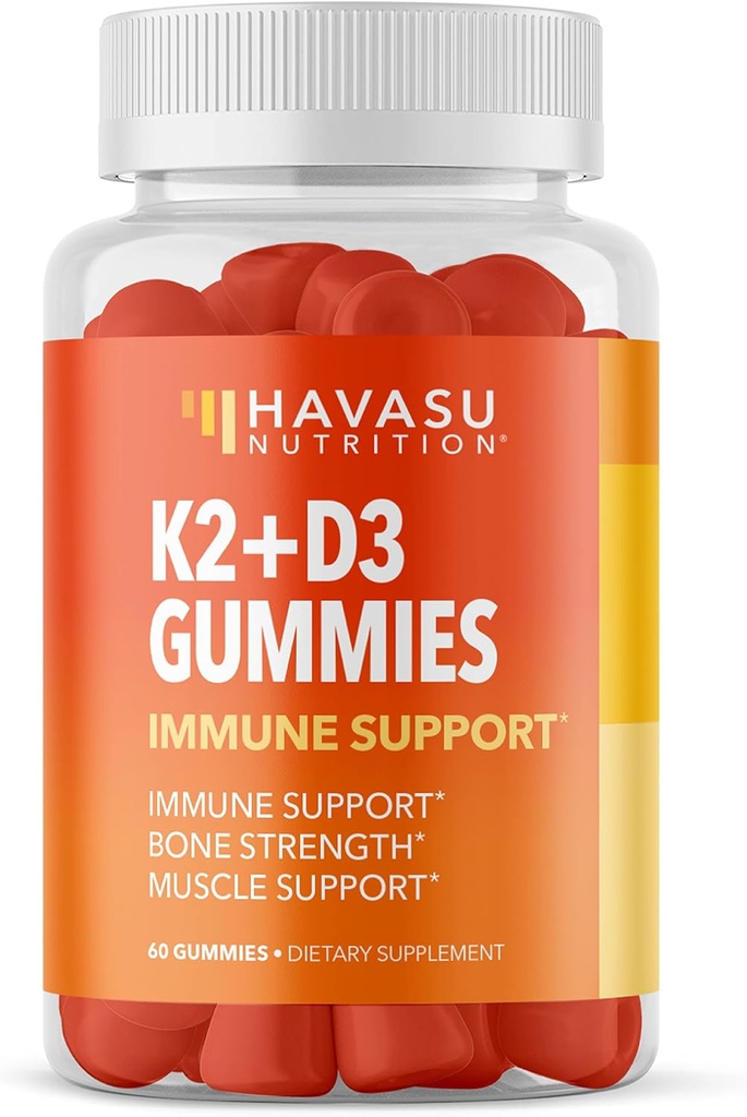 HAVASU NUTRITION D3-vitamiini K2 Gummies, Vadelma, 60ct
