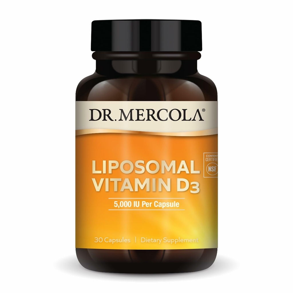 Mercola Liposomal D3-vitamiini - tukee sydäntä, luuta ja immuunijärjestelmää - 5 000 IU per serving - ei-GMO, soijaton & Gluteeniton - 30 kapselia (30 annosta)
