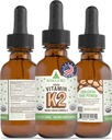 RawGuru-vitamiini K2 täydennysosa - Orgaaninen vegaaninen K2-vitamiini MK7 ja trace Minerals - Nano-Processed Antioxidantti & Immuno Support Supplement Tincture - 30 tarjoilut Vegan Drops per 30 ml, pakkaus 1