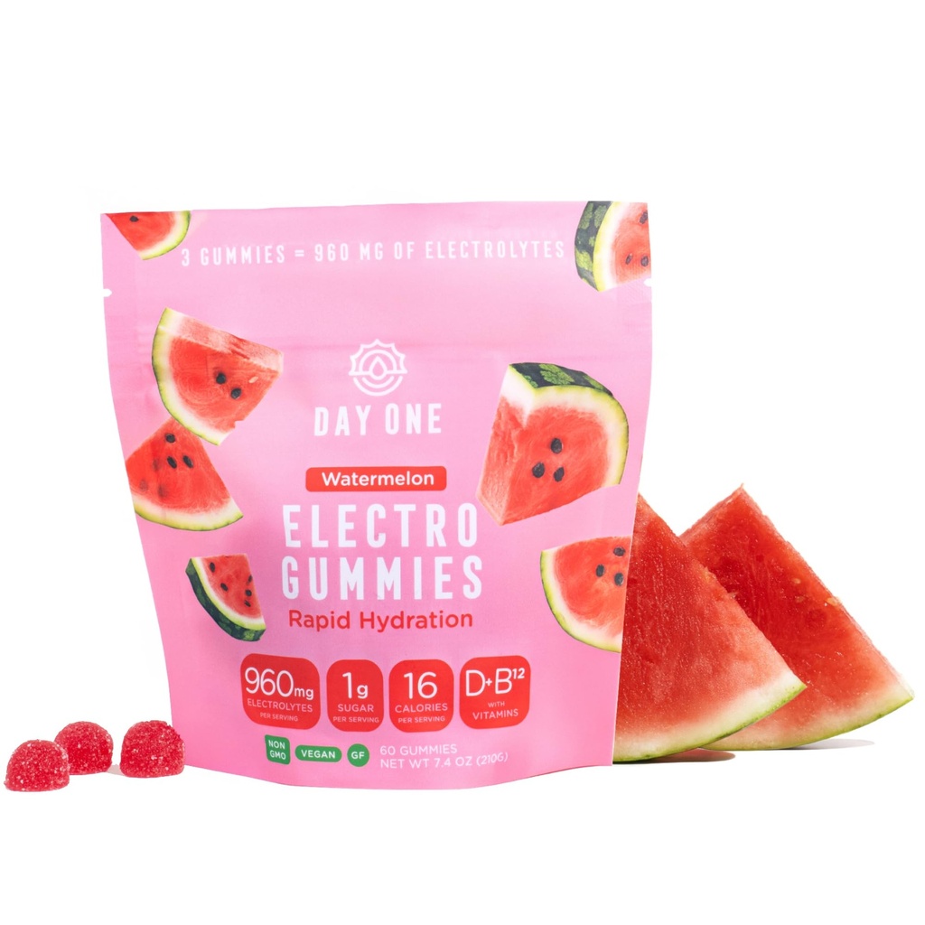 Päivä yksi ElectroGummies ... Electrolyte Hydraation Gamies ...Ihanteellinen boost Hydration & Energy...