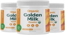 Organic Golden Milk Powder with Vitamiineja D3 & K2, Turmeric, Inkivääri, Curcumin, Kaneli, KSM66 Ashwagandha, Holy Basil & Natural Prebiootit.