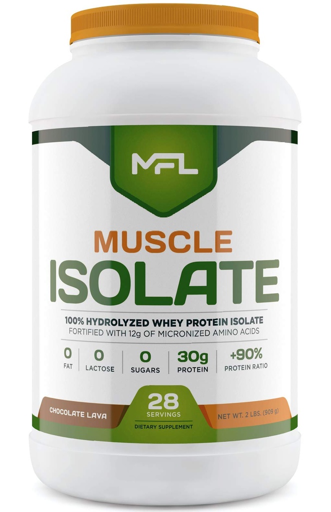MFL 100% Isolate Protein l 30g of Protein l 12g Aminohapot l Keto Friendly l Low Carbs l 2 lbs. (Chocolate Laava)