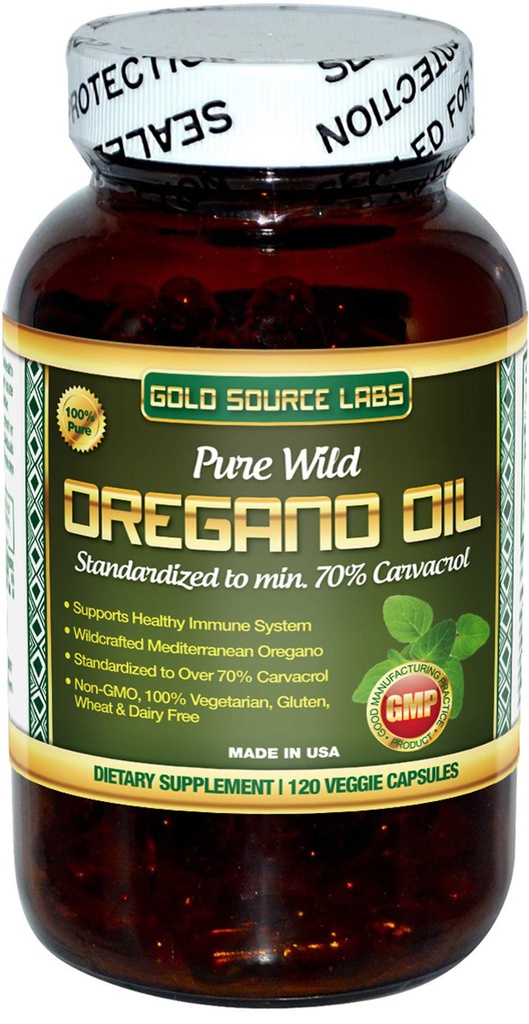 Wild Oregano Oil Capsules - 120 Liquid Veggie Softgels - Pure Standardized Wild Oregano Leaf Extract tarjoaa 70% Carvacro (32 mg) Immuunijärjestelmän terveys - Ei GMO, Vegan, Gluteeniton