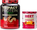 Nutrology TRIPACT Vegan Protein Powder, för Vegan Protein Shakes, Peanut Butter Vanilla (20 Servings) & Beet Active, Natural Pre-Workout Powder, Passion Fruit Flavor (30 Servings)