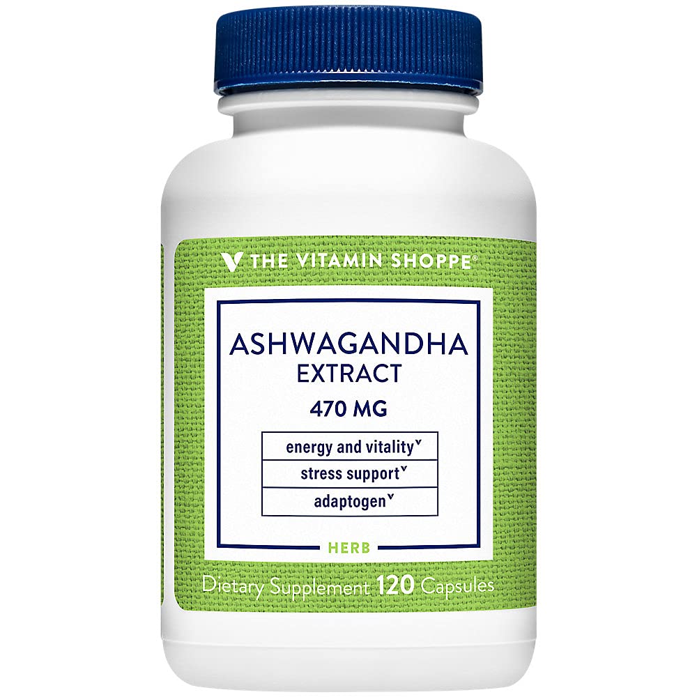 Vitamiini Shoppe Ashwagandha uute 470MG - kasviperäisten täydentää, joka tarjoaa energiaa ja elinvoimaa, auttaa stressin hallinta (120 kapselia)