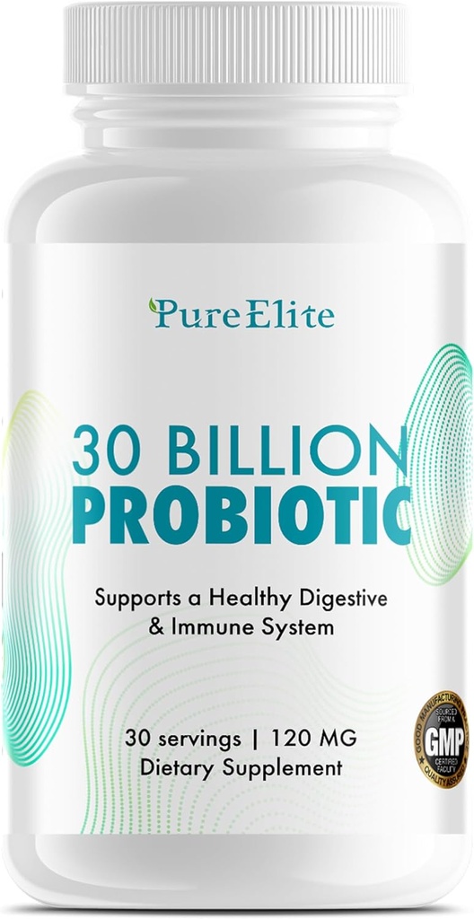 Gut Probiootti 30 miljardia PMY:tä DE111® & 10 kanta - High Potency Probiotic Supplement for Digestive Health, Immunomy System Support, Enhanced Ravintoaine imeytyminen - ei-GMO, 30 kasvissyöjä kapselit