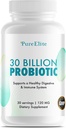 Gut Probiotic 30 Billion CFU med DE111® & 10 Strains - High Potency Probiotic Supplement för Digestive Health, Immune System Support, Förbättrad näringsabsorption - Non-GMO, 30 Vegetariska kapslar
