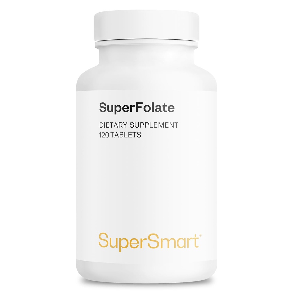 Supersmart SuperFolate 400mcg / 4g per päivä (Patented & Bio available) - Quatrepolic 5-MTHF täydennysosa - Aktiivinen Folaatti B9 ...