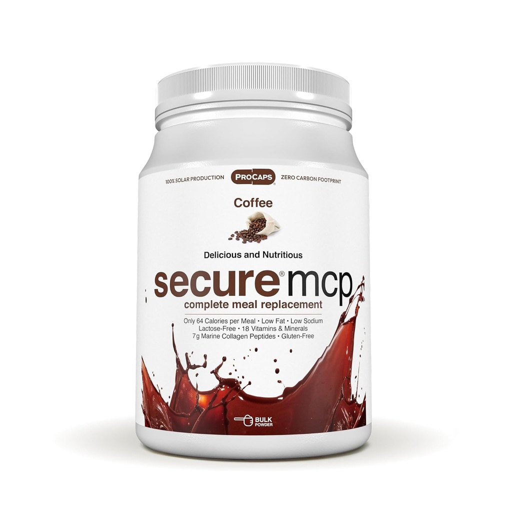 Andrew LESSMAN Secure MCP Täydellinen ateriankorvike - Kahvi 10 Tarjoilut - Vain 64 kaloreita, Low-Fat, 7 Grams Marine Collagen Peptides, edistää Radiant Smooth Soft Skin, Mukavat nivelet