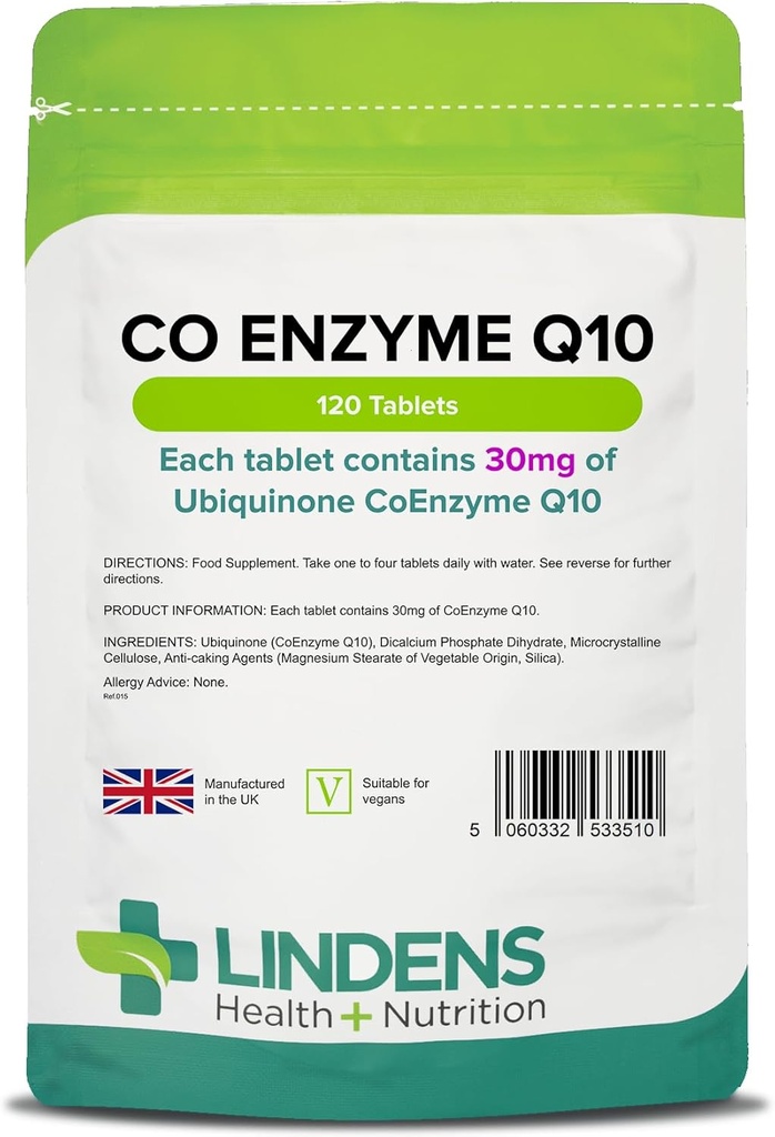 Co Enzyme Q10 30mg (Co-Q10) 120 Lindensin tablettia
