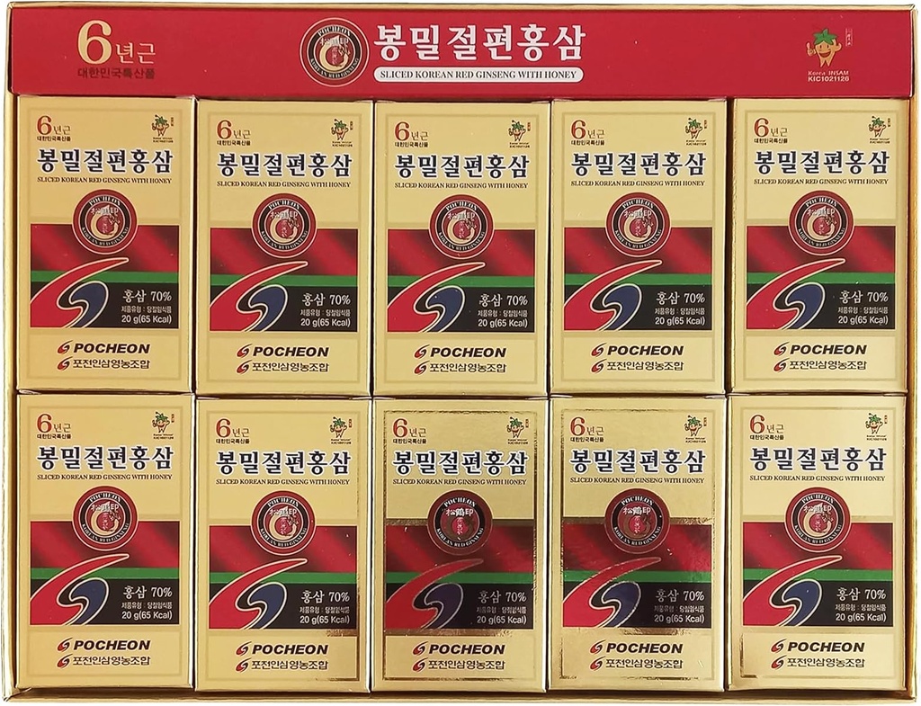 Pocheon 200g(10ea X 20g) 6Vuosia pilkottu Korean Panax Red Ginseng juuria hunaja, saponiini, luonnollinen immuuni tuki