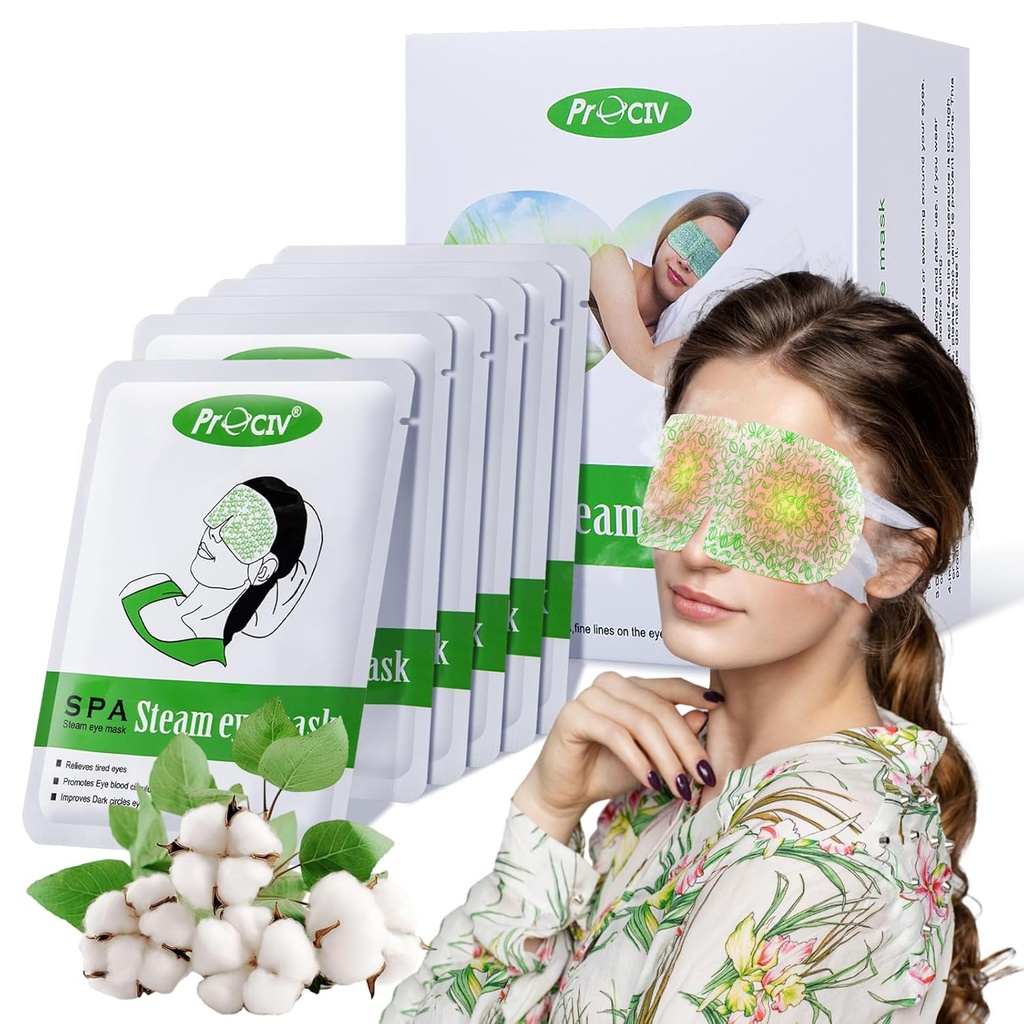 16 Packs Steam Eye Mask,Lämmin silmäkompressi kuiville silmille uninaamio,Kuuma Auto Lämmitetyt silmänaamarit Rentouttavat kohteet naisille Kostea lämpö silmille rauhoittava silmän väsyminen, Irrotettava silmämaski SPA Essentials