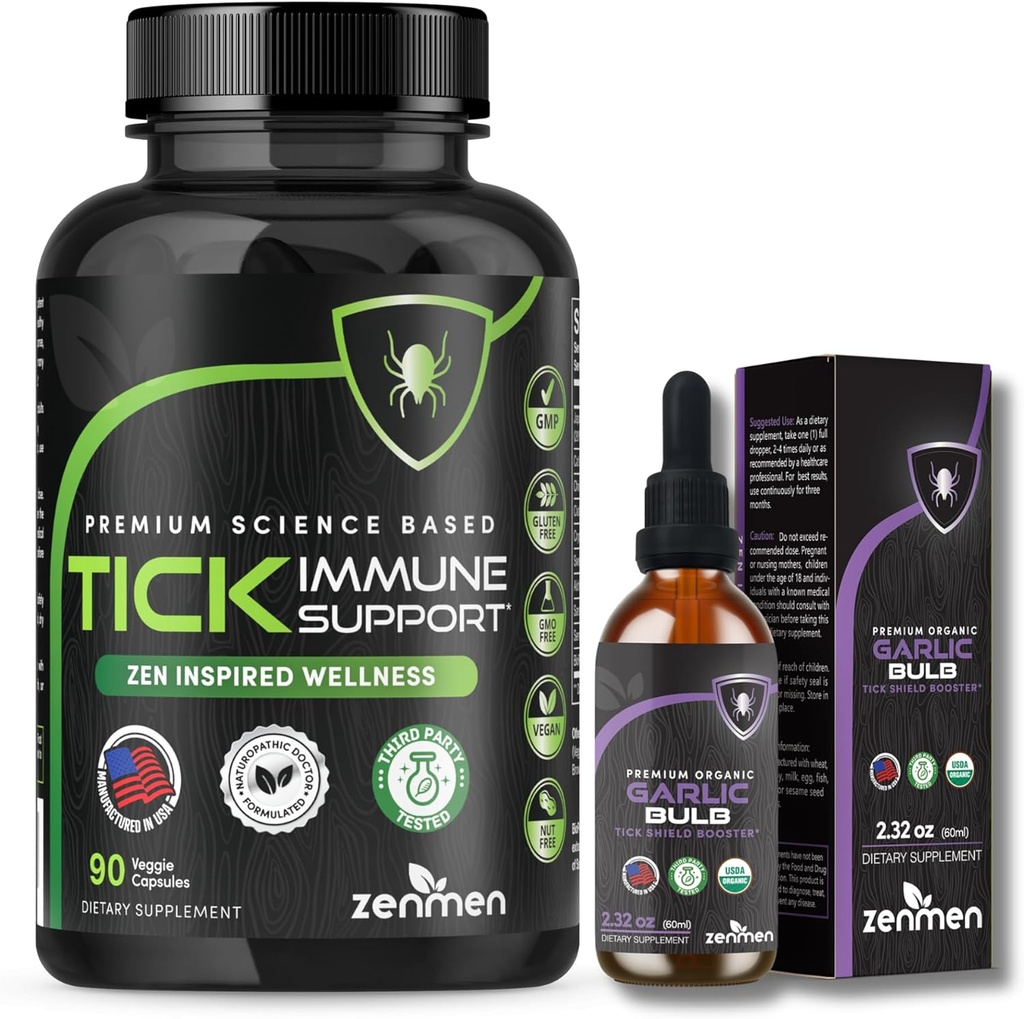Zenmen Immuunituki Bundle: Tick Immuunituki ja valkosipulin Tincture
