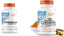 Lääkärin BEST Nattokinaasi, ei-GMO, Vegan, Gluteeniton, 270 Kasviskapselit & DBB-00107 Korkea imeytyminen Kurkumiini Turmeerisesta juurista C3 Complex & BioPerine 500 mg