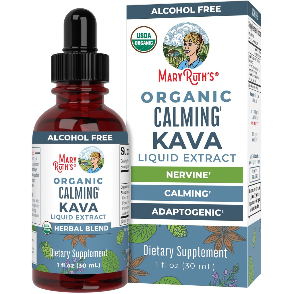 MaryRuth Organics, Herbal Supplement Drop, Rauhoitu & Rentoutuminen, Pakkaus 1, USDA Kava juuri, Sokeri/Gluteeniton, Tuki uni, Rauhoitu Stressi Relief, Vegan, ei-GMO, 30 Tarjoilu
