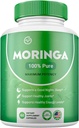 Moringa Powder Capsules - Pure Nutrient-Rich Moringa Powder - En naturlig grön antioxidant Superfood - Stöder energi, hudhälsa, Gut Health + - w / Essential Vitaminer & Aminosyror (Pack av 1)