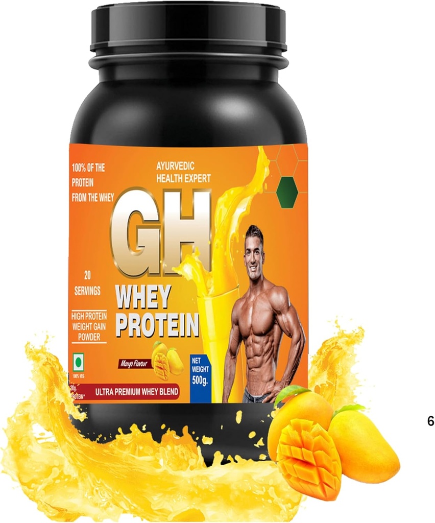 GH WHEY proteiini, Ultra Premium Nopeampi Recovery, Imeytyminen ja lean lihasten kasvu (1,1 lbs, mango maku)