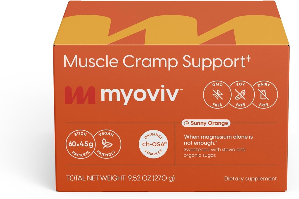 Kraftfull Muscle Cramp Relief - 60 Packets, Sunny Orange smak - Muscle Cramp Support - Graviditet & Laktationssäker