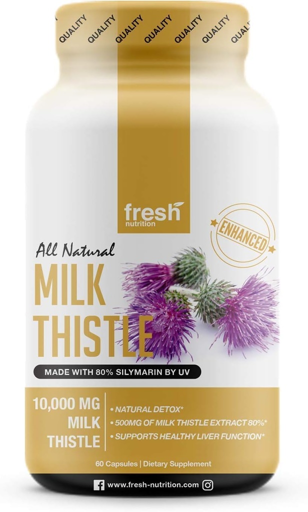Tuoretta maitoa Thistle-kapselit (10 000 mg)