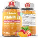 Vitamin B2 Gummies | Riboflavin 400mg med Magnesium & CoQ10 för Migraine Relief & Headache Relief | Sugar Free, Vegan, Strawberry Flavor, 60 Count