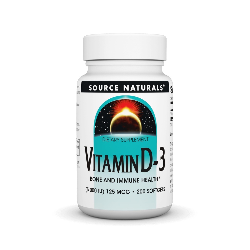 Source Naturals D-3 5000 iu Tukee Bone & Immuno Health* - 200 Softgels