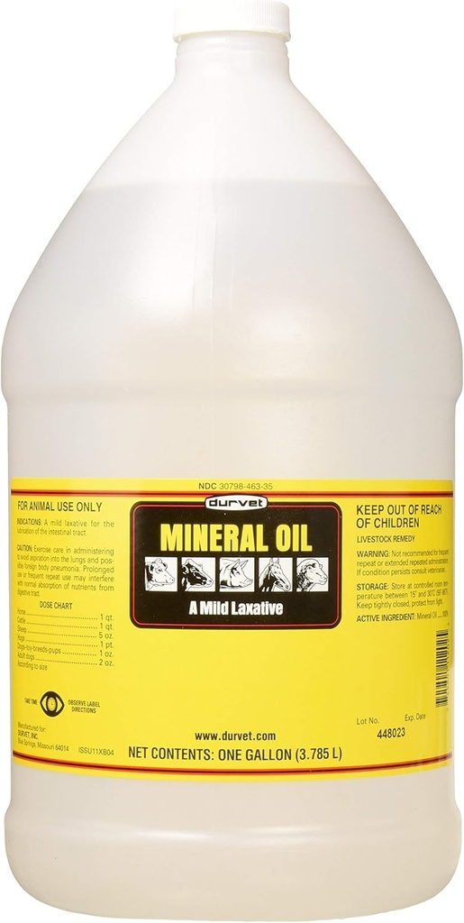 Durvet, lievä laksatiivinen mineraaliöljy, 1Gallon/3.785L