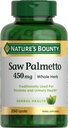 Nature's Bounty Saw Palmetto Support for Prostate and Virtsanterveys, Herbal Health Supplement, 450mg, 250 kapselia