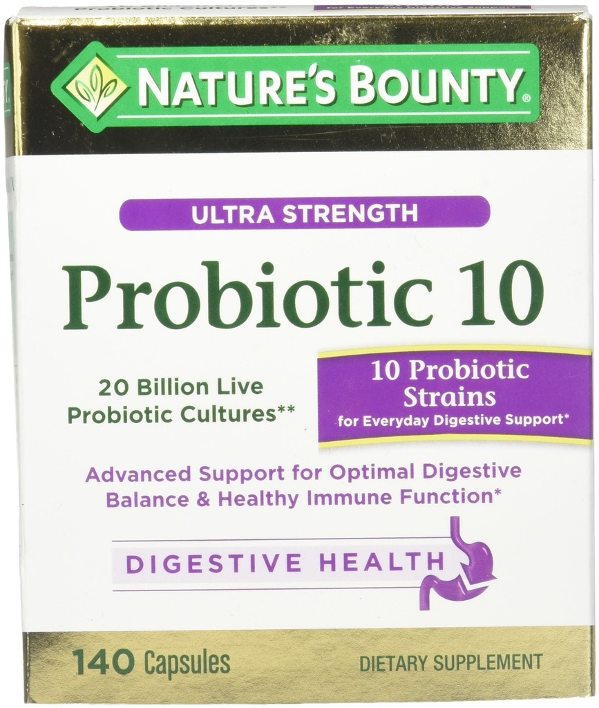 Luonnon Bounty Ultra Strength Probiootti 10, 140 kapselia