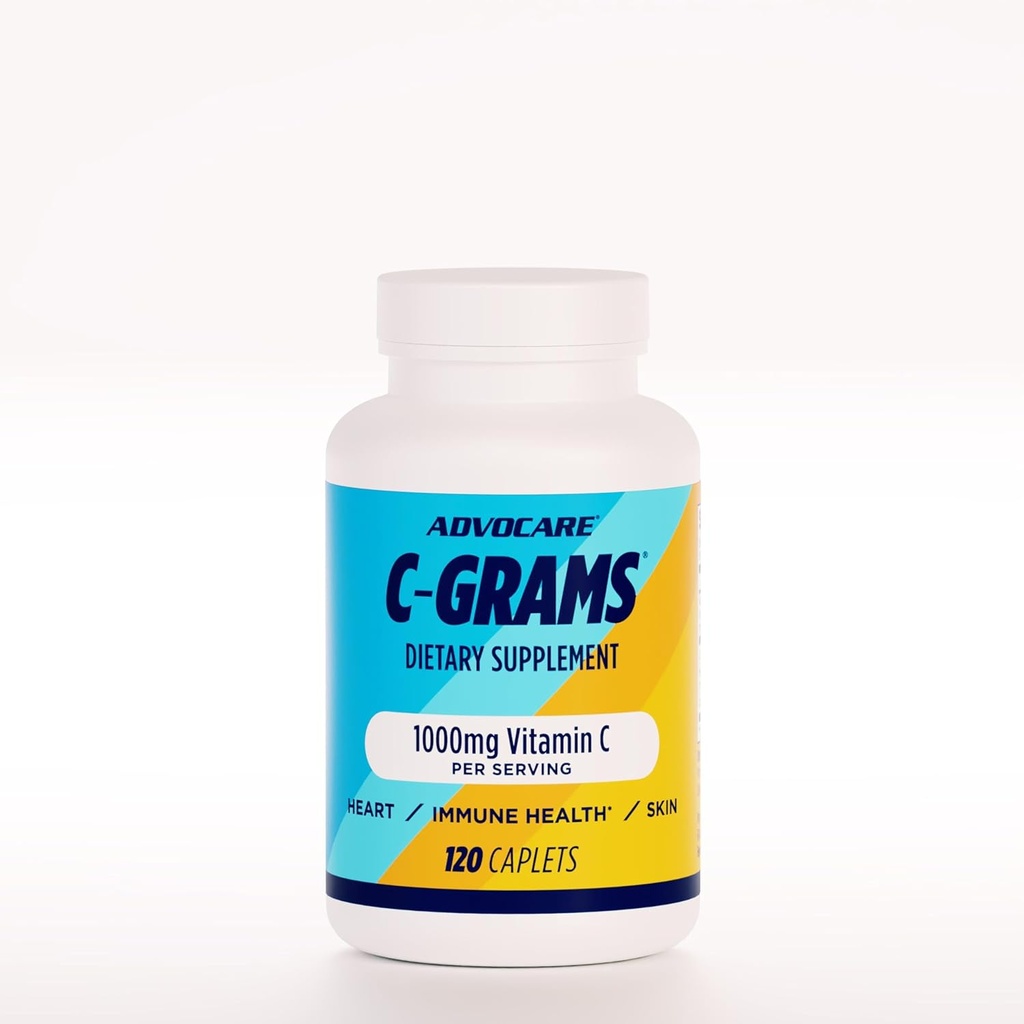 AdvoCare C-Grams - Premium Dietary Supplement for Skincare, Immunosupport & Cardiovascular Health* - Sisältää C-vitamiinia, magnesiumia & enemmän - 120 Caplets