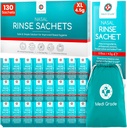 Medi Grade Sinus huuhtelu pakkaukset Nasal huuhtelu Essentials Kit 130 x Salt Packets ja kätevä säilytyspussi - Nauti vaivaton nenän kastelu kotona tai Go kanssa Netti Pot Salt Packets